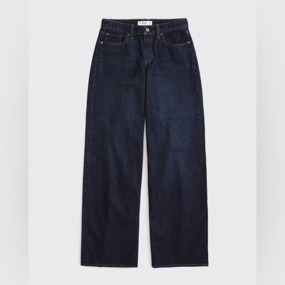 Abercrombie & fitch Low Rise Ultra Loose Jean in Inky Dark size 27